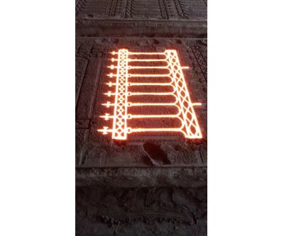 鑄鐵圍欄澆注中